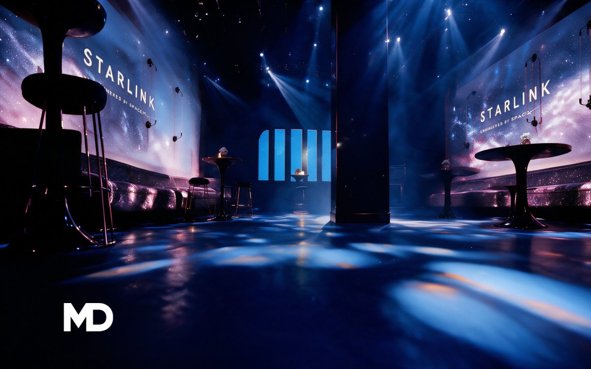 MD instal·la els audiovisuals per a l'esdeveniment immersiu 280º de Starlink a The Barcelona Edition 